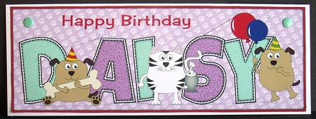 Cat & Dogs Daisy Large Dl by Joyce Watson