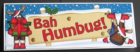 Xmas Rudolph Bah Humbug Signpost Lge Dl Easicut Decoupage by Joyce Watson