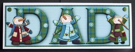 Snowman Fun Dad Large Dl Word Card by Joyce Watson