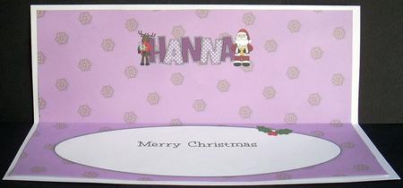 Santa and Rudolf with Presents Hanna Large Dl Insert by Joyce Watson