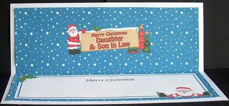 Xmas Daughter & Son in Law Santa Signpost Large Dl Insert by Joyce Watson