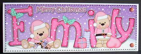 Large Dl Xmas Emily Livvy Bear & 3D Decoupage by Joyce Watson
