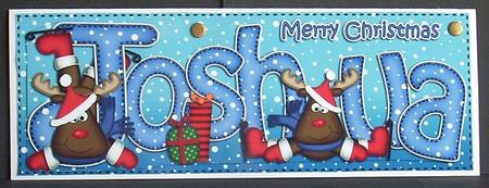 Merry Christmas Joshua Rudolph Large Dl & 3D Decoupage by Joyce Watson