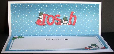 Merry Christmas Josh Snowmen Matching Large Dl Insert by Joyce Watson