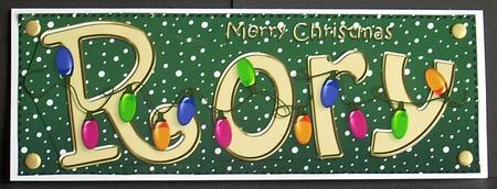 Merry Christmas Rory Xmas Lights Large Dl & 3D Decoupage by Joyce Watson