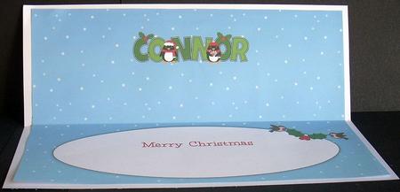 Christmas Penguins Connor Large Dl Insert by Joyce Watson