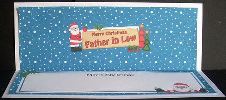 Xmas Father in Law Santa Signpost Large Dl Insert by Joyce Watson