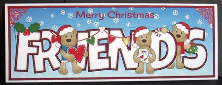 Romantic Christmas Teddies Friends Large Dl by Joyce Watson