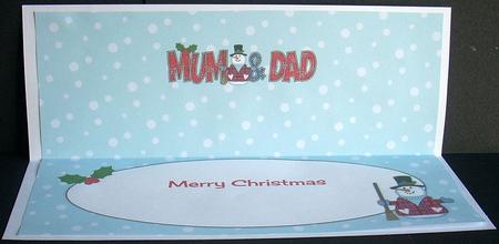 Snowman Mum & Dad Large Dl Insert by Joyce Watson