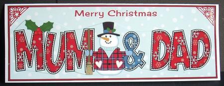Snowman Mum & Dad Large Dl by Joyce Watson