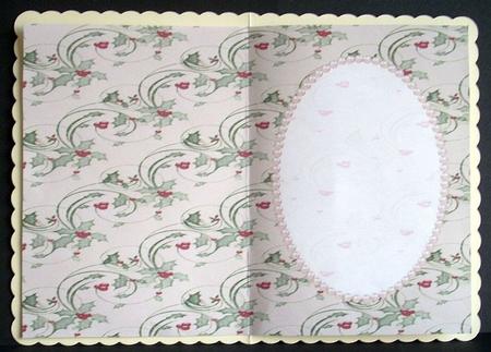 Christmas Holly and Swirls Insert, with Pearls 2 by Joyce Watson