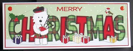 Bagpiper White Jazz the Dog Christmas Large Dl 3 by Joyce Watson