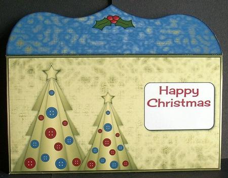 Buttons Christmas Trees Ii Money Wallet Blue by Joyce Watson