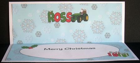 Santa on Tractor Ross Large Dl Insert by Joyce Watson