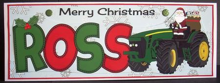Santa on Tractor Ross Large Dl by Joyce Watson