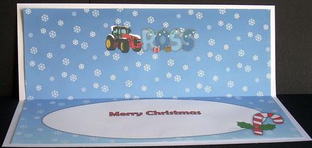 Red Christmas Tractor Ross Large Dl Insert by Joyce Watson