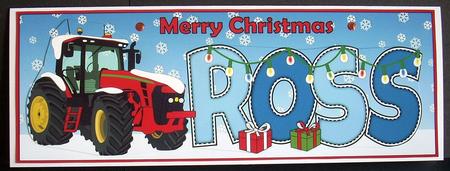 Red Christmas Tractor Ross Large Dl by Joyce Watson