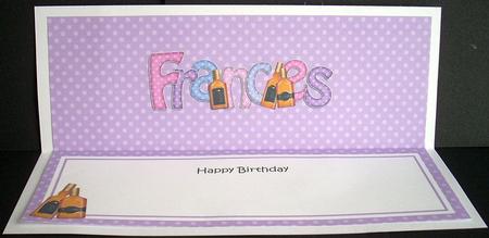 Large Dl 50th Birthday Frances Whisky Insert by Joyce Watson