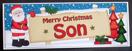 Christmas Son Santa Signpost Large Dl Easicut 3D Decoupage by Joyce Watson