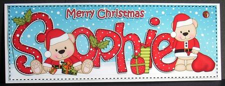 Large Dl Xmas Sophie Livvy Bear 3D Decoupage by Joyce Watson