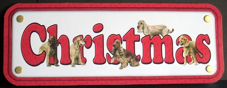 Cocker Spaniel,golden, Christmas Name Sign by Joyce Watson