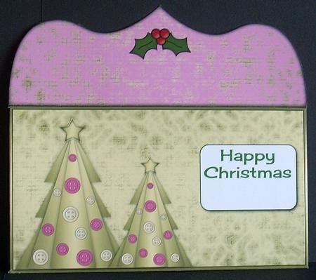 Buttons Christmas Trees Ii Money Wallet Pink by Joyce Watson