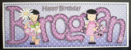 Girlz Birthday Brogan Large Dl Quick Card 3D Decoupage by Joyce Watson