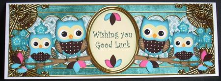 Blue Owls Good Luck Large Dl Decoupage Step by Step by Joyce Watson