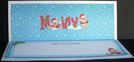 Large Dl Xmas Milly Livvy Bear Matching Insert by Joyce Watson