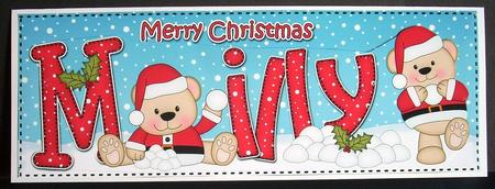 Large Dl Xmas Milly Livvy Bear 3D Decoupage by Joyce Watson
