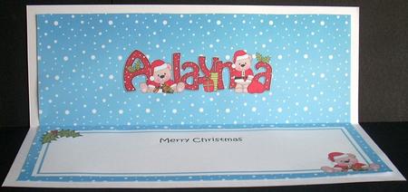 Large Dl Xmas Alayna Livvy Bear Matching Insert by Joyce Watson