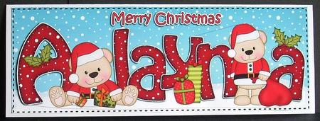 Large Dl Xmas Alayna Livvy Bear 3D Decoupage by Joyce Watson
