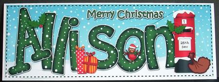 Large Dl Xmas Allison Postbox 3D Decoupage by Joyce Watson