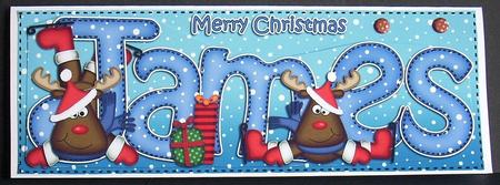 Xmas James Rudolph Large Dl & 3D Decoupage by Joyce Watson