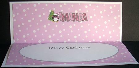 Eddie the Penguin Amanda Large Dl Insert by Joyce Watson