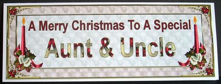 Aunt & Uncle Christmas Dl Card Front by Joyce Watson