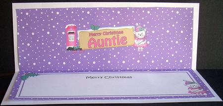 Lge Dl Christmas Auntie Teddy Tess Signpost Insert by Joyce Watson