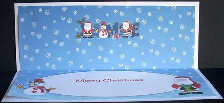 Santas & Snowman Jamie Large Dl Insert by Joyce Watson