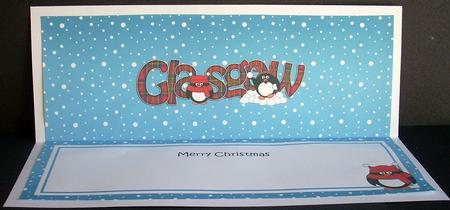 Large Dl Christmas from Glasgow Pip Penguin Insert by Joyce Watson
