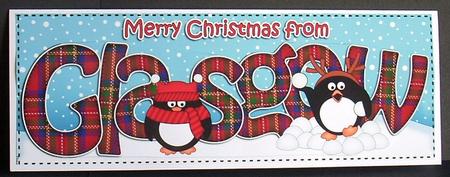 Large Dl Christmas from Glasgow Pip Penguin 3D Decoupage by Joyce Watson