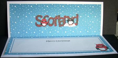 Large Dl Christmas from Scotland Pip Penguin Insert by Joyce Watson