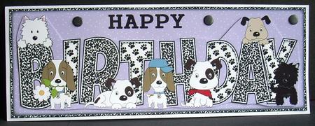 Patch, Kosmo and Jazz Birthday Large Dl by Joyce Watson