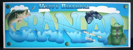Grandad Fishing Birthday Card Large Dl by Joyce Watson