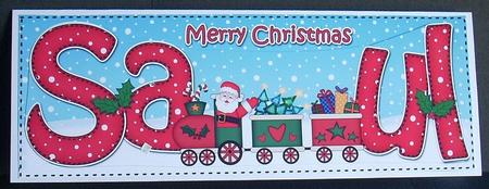Large Dl Xmas Saul Santa's Train 3D Decoupage by Joyce Watson