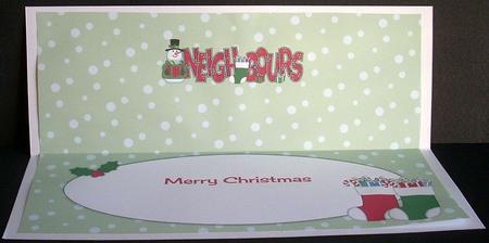 Snowman with Present Neighbours Large Dl Insert by Joyce Watson