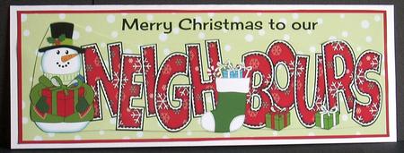Snowman with Present Neighbours Large Dl by Joyce Watson