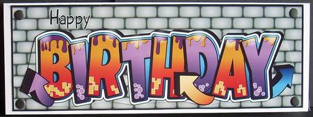 Graffiti Birthday Large Dl by Joyce Watson