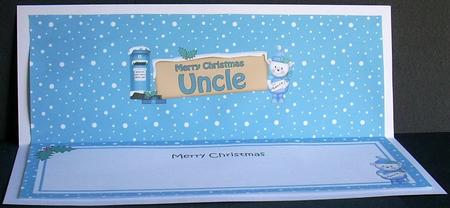 Lge Dl Xmas Uncle Teddy Signpost Insert by Joyce Watson