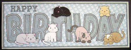 Cats Birthday Large Dl by Joyce Watson