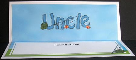 Birthday Uncle Fishing Large Dl Matching Insert by Joyce Watson